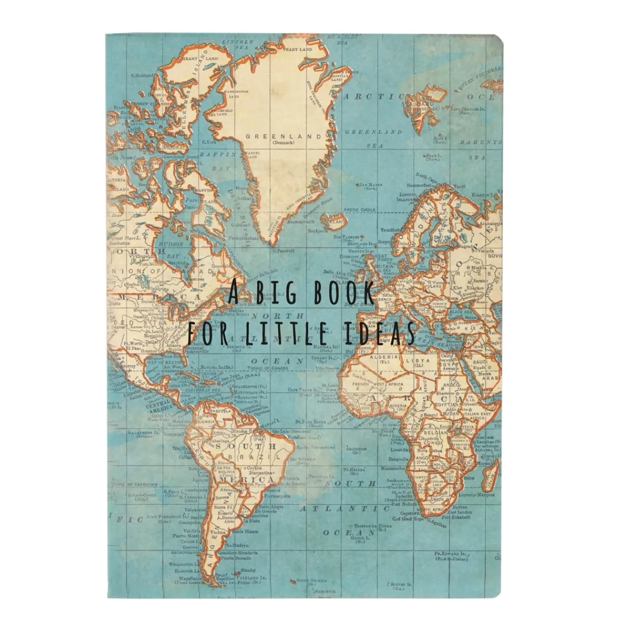 Hot Sass and Belle A Big Book for Little Ideas Vintage Map A5 Notebook