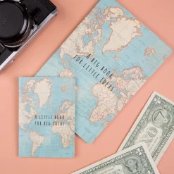 Hot Sass and Belle A Big Book for Little Ideas Vintage Map A5 Notebook