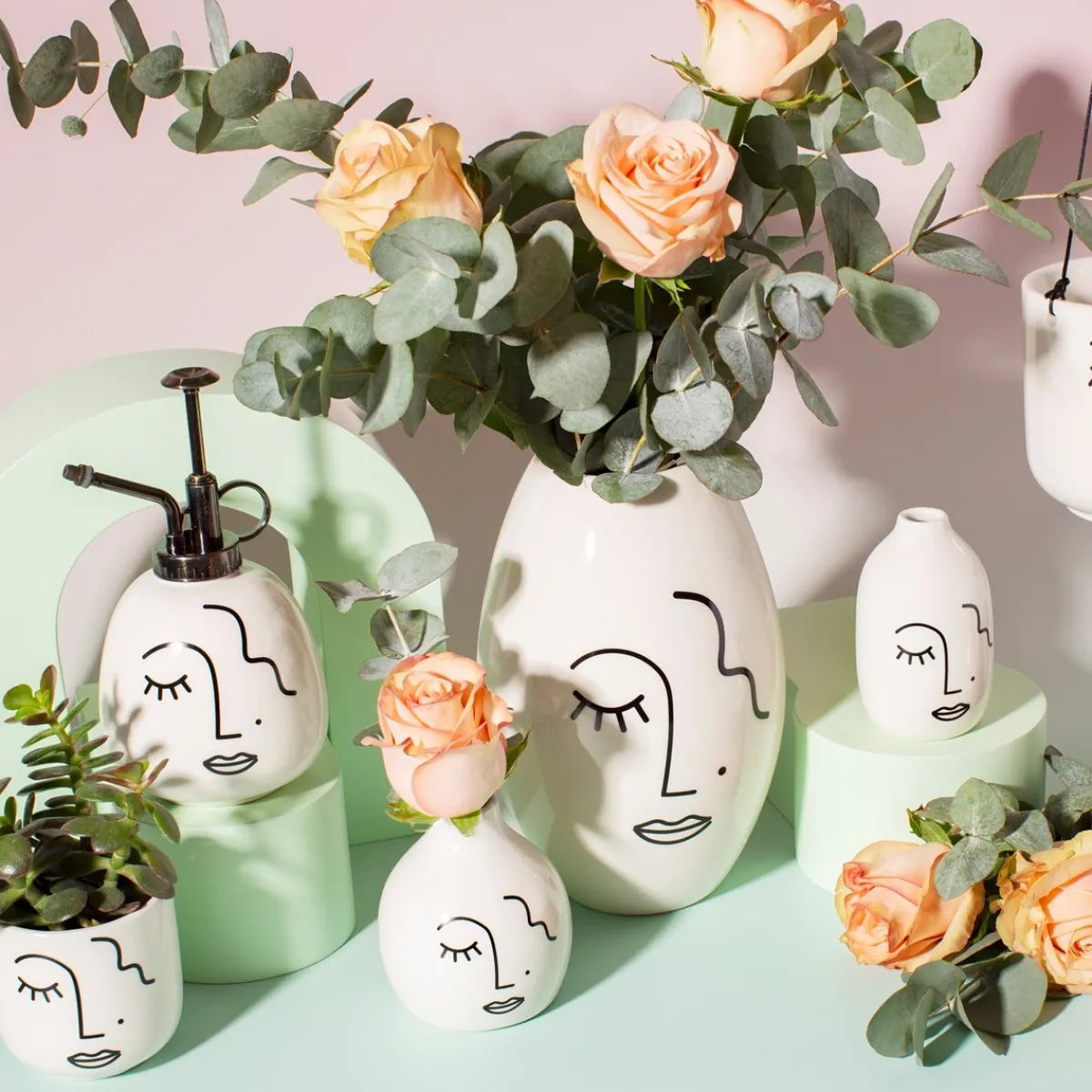 Sale Sass and Belle Abstract Face White Large Vase