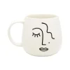 Sass and Belle Abstract Face White Mug