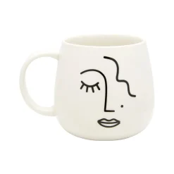 Sass and Belle Abstract Face White Mug