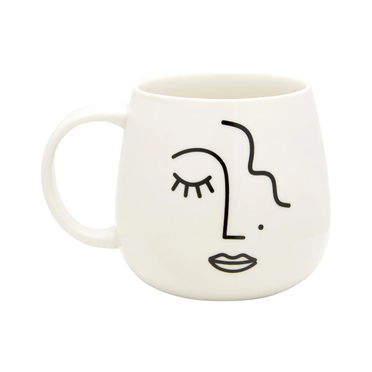 Sass and Belle Abstract Face White Mug