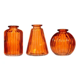 Outlet Sass and Belle Amber Glass Bud Vases - Set of 3