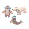 New Sass and Belle Arctic Animals Flat Felt Hanging Decorations - Set of 3