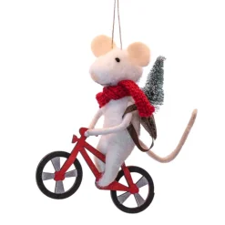 Sale Sass and Belle Bicycle Delivery Mouse Felt Decoration