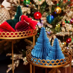 Best Sass and Belle Blue Honeycomb Tree Standing Decoration - Set of 2