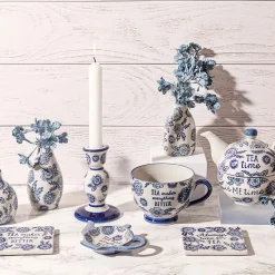 Best Sass and Belle Blue Willow Candlestick Holder
