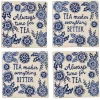 Online Sass and Belle Blue Willow Coasters - Set of 4
