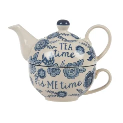Hot Sass and Belle Blue Willow Floral Tea For One