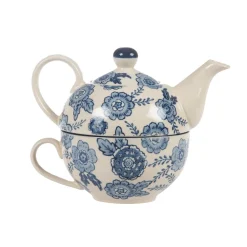 Hot Sass and Belle Blue Willow Floral Tea For One