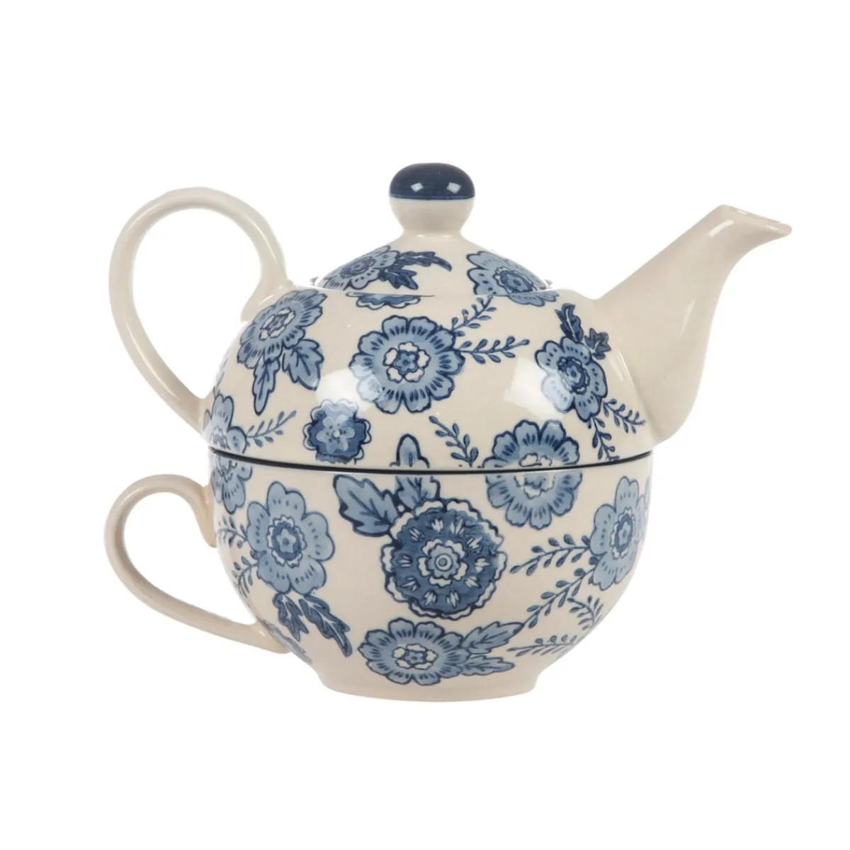 Hot Sass and Belle Blue Willow Floral Tea For One