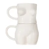 Outlet Sass and Belle Body Stacking Mugs White - Set of 2