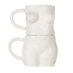 Outlet Sass and Belle Body Stacking Mugs White - Set of 2