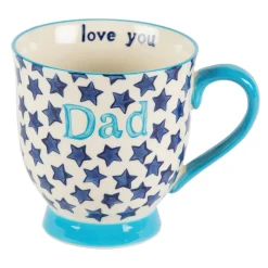 Hot Sass and Belle Bohemian Stars Dad Mug Blue