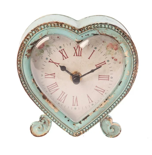 Clearance Sass and Belle Boudoir Heart Clock Duck Egg