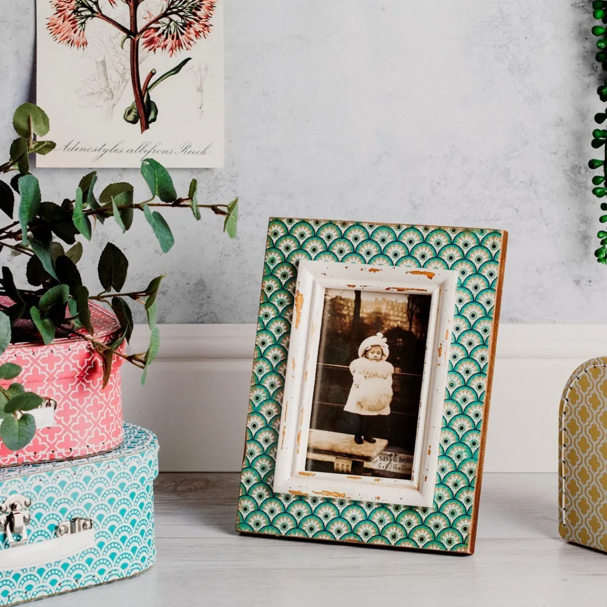 Outlet Sass and Belle Boudoir Stamp Photo Frame Aqua