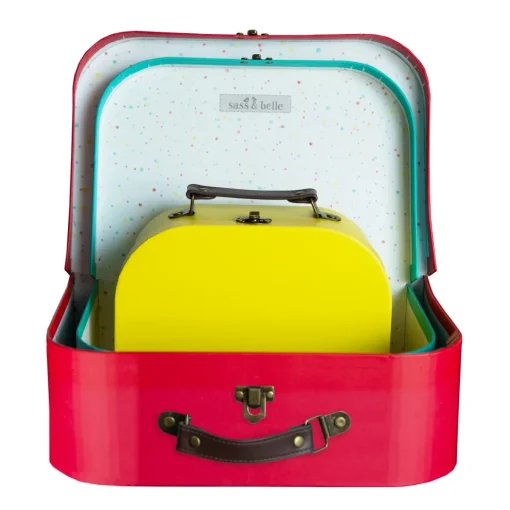 Sass and Belle Brights Retro Suitcases - Set of 3