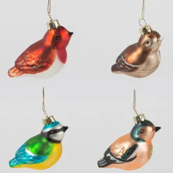 Hot Sass and Belle British Birds Christmas Shaped Bauble Assorted