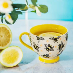 Sale Sass and Belle Busy Bees Stamped Yellow Mug