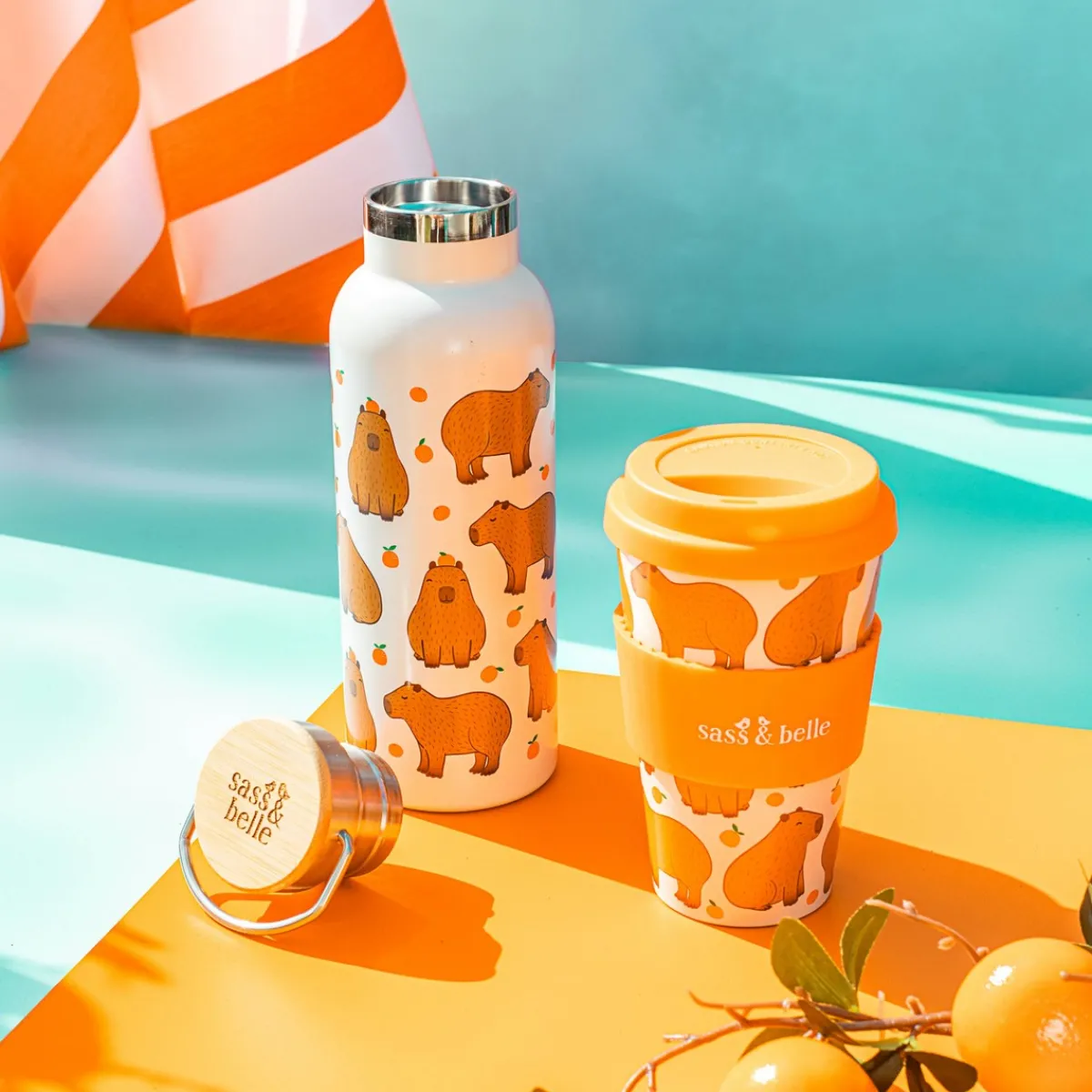Hot Sass and Belle Capybara Travel Coffee Cup