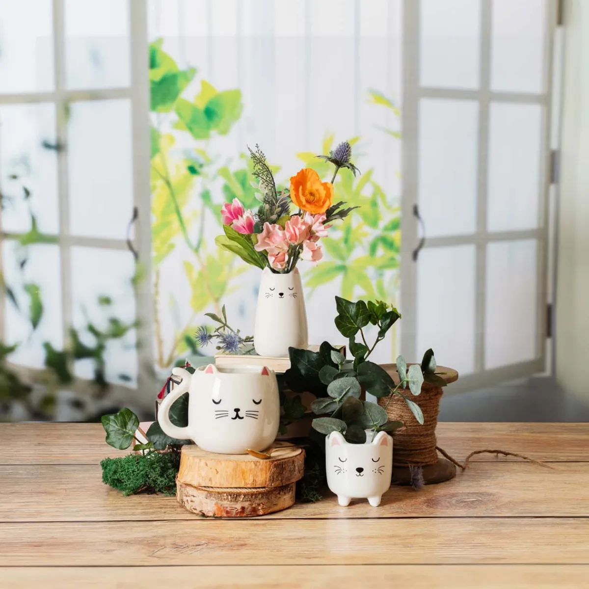 Sass and Belle Cat Vase