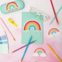 Sass and Belle Chasing Rainbows Spread Happiness A5 Notebook