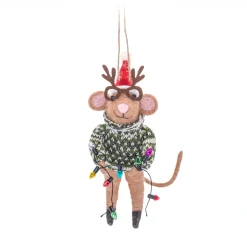 Sale Sass and Belle Christmas Party Mouse Felt Decoration