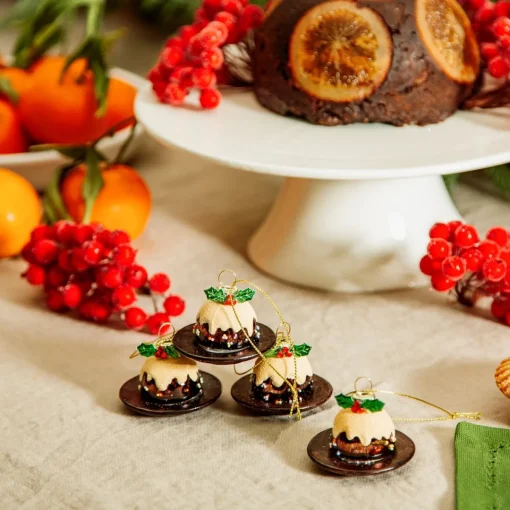 Outlet Sass and Belle Christmas Pudding Bauble - Set of 4
