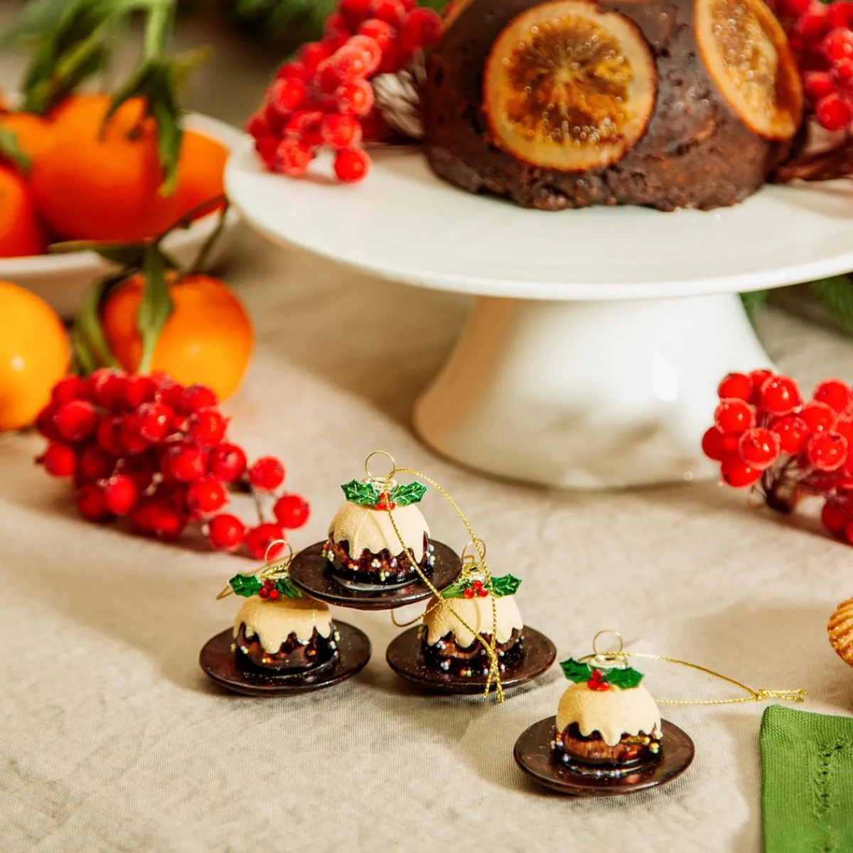 Outlet Sass and Belle Christmas Pudding Bauble - Set of 4