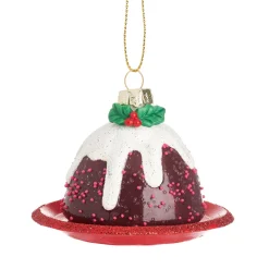 Hot Sass and Belle Christmas Pudding Shaped Bauble