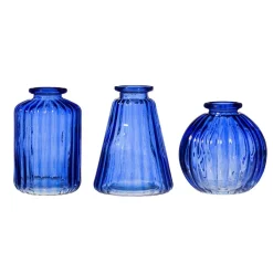 Sass and Belle Cobalt Blue Glass Bud Vases - Set of 3