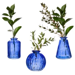 Sass and Belle Cobalt Blue Glass Bud Vases - Set of 3