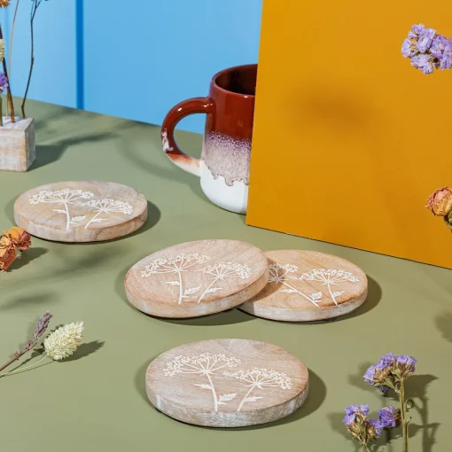 Online Sass and Belle Cow Parsley Coasters - Set of 4
