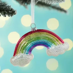 Online Sass and Belle Crackle Glaze Rainbow Shaped Bauble