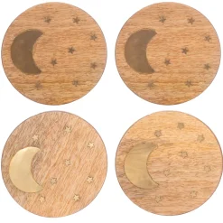 Sass and Belle Crescent Moon Coasters - Set of 4