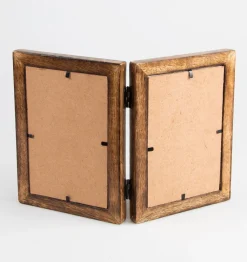 Discount Sass and Belle Double Dark Brown Wood Photo Frame