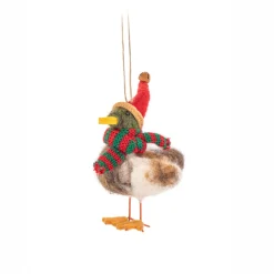 Online Sass and Belle Duck with Santa Hat & Scarf Felt Decoration
