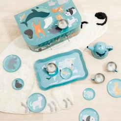 Outlet Sass and Belle Endangered Animals Print Tin Tea Set