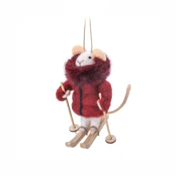 Sale Sass and Belle Fancy Skiing Mouse Felt Decoration