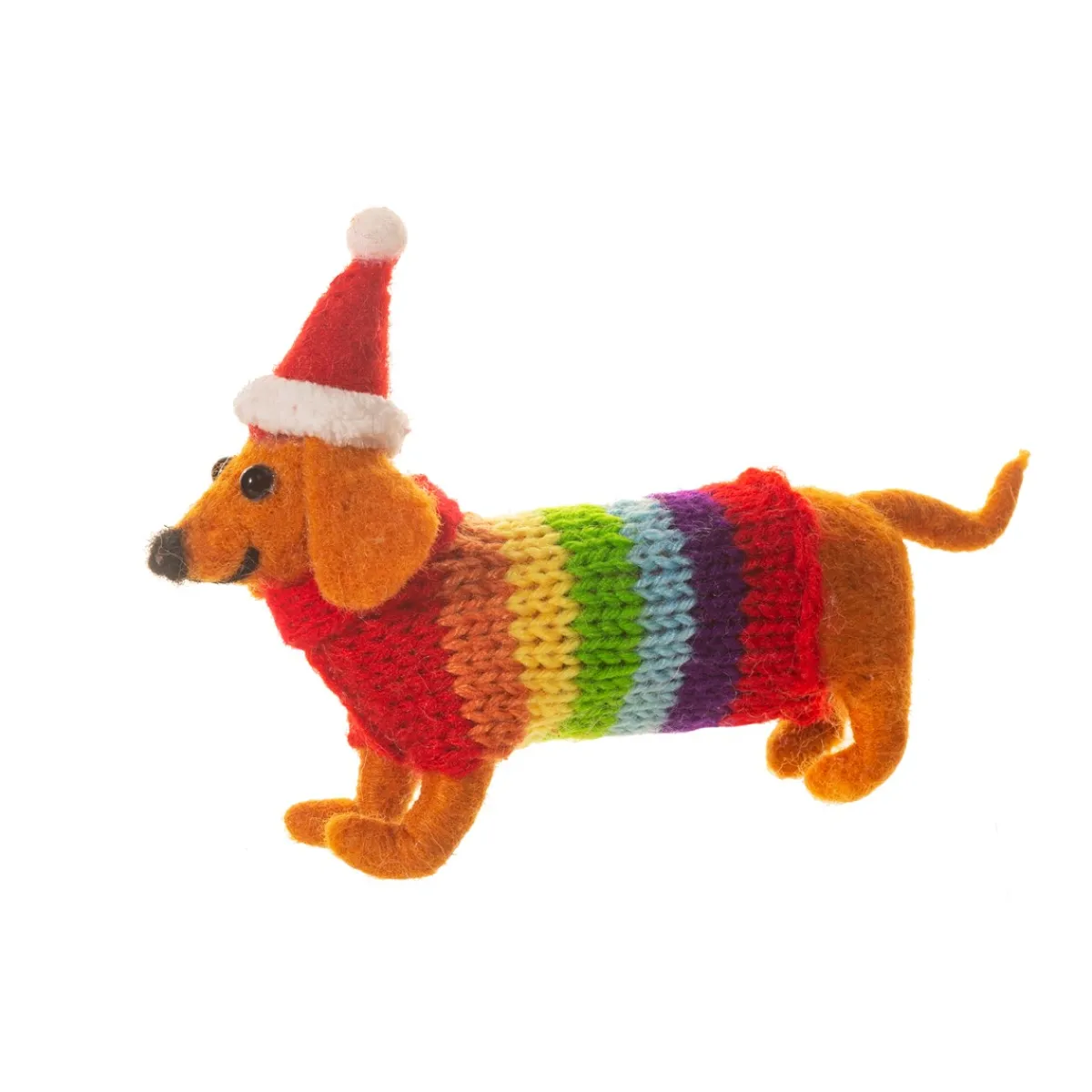 Sale Sass and Belle Felt Sausage Dog with Rainbow Jumper