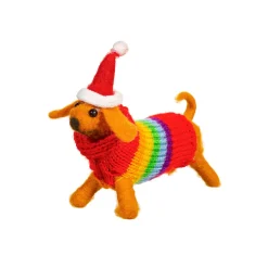 Sale Sass and Belle Felt Sausage Dog with Rainbow Jumper