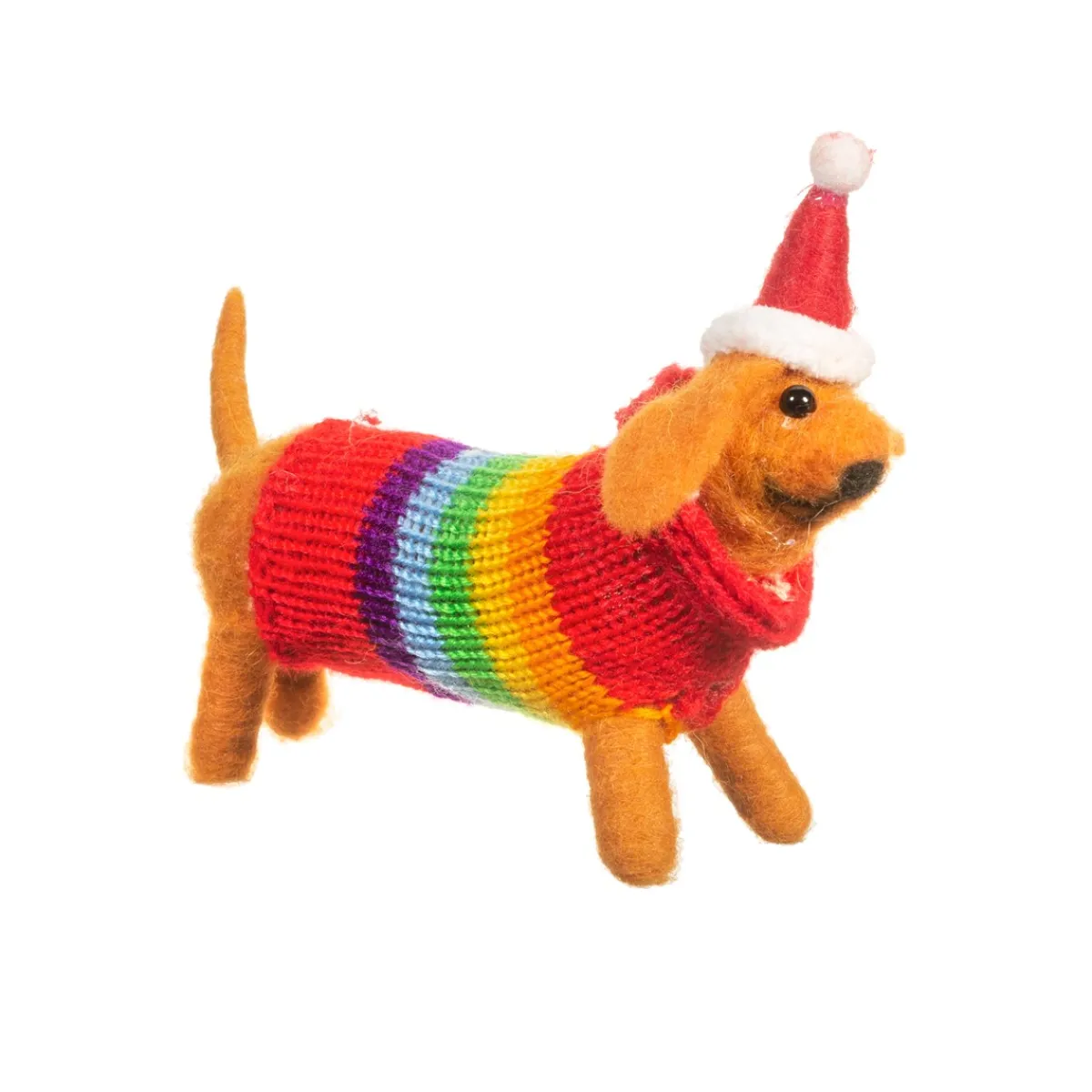 Sale Sass and Belle Felt Sausage Dog with Rainbow Jumper
