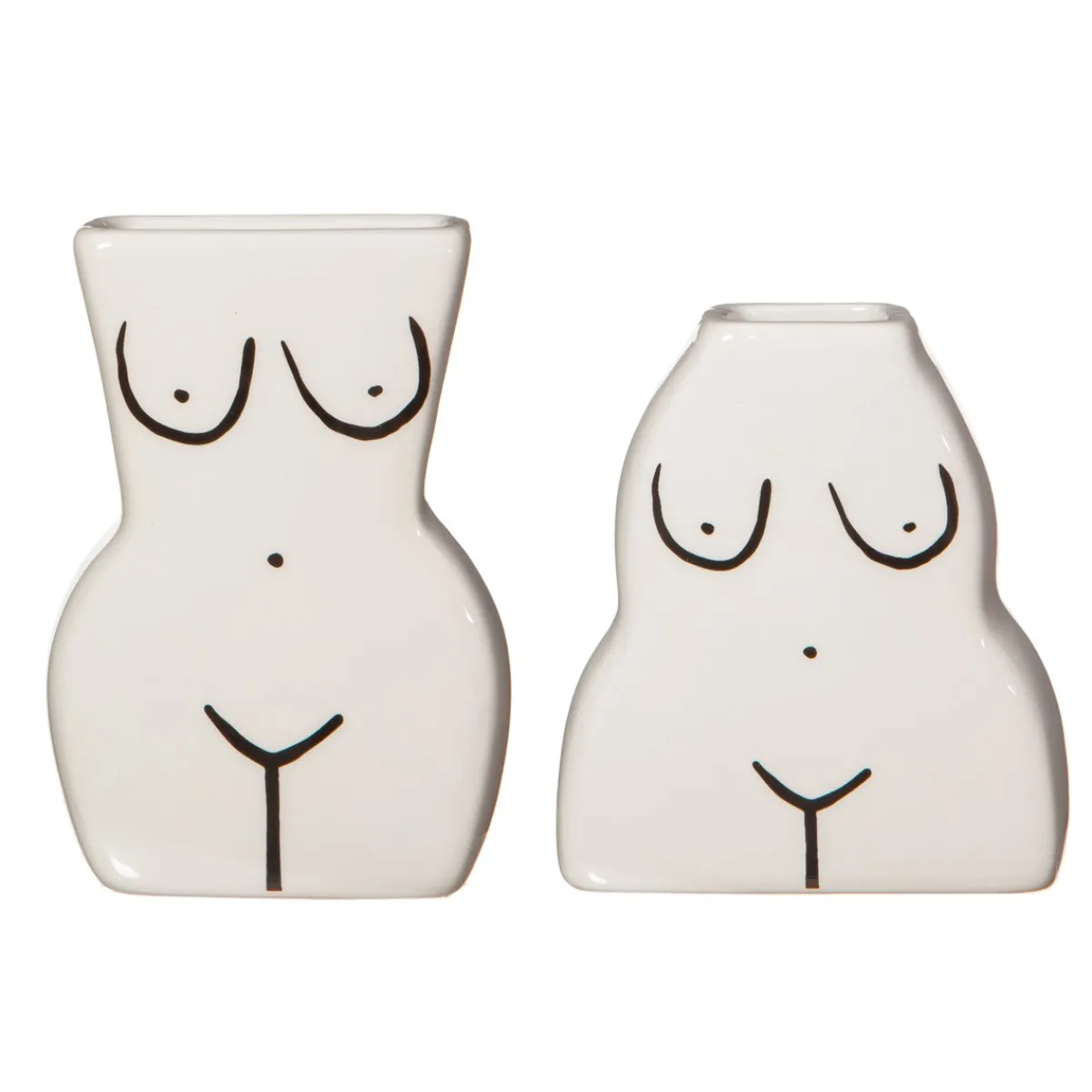 Hot Sass and Belle Female Form Bud Vases - Set of 2