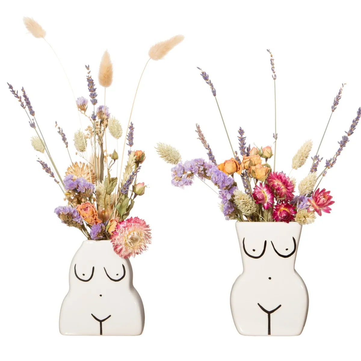 Hot Sass and Belle Female Form Bud Vases - Set of 2