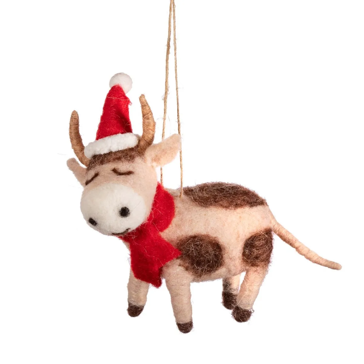 Best Sass and Belle Festive Cow Felt Decoration