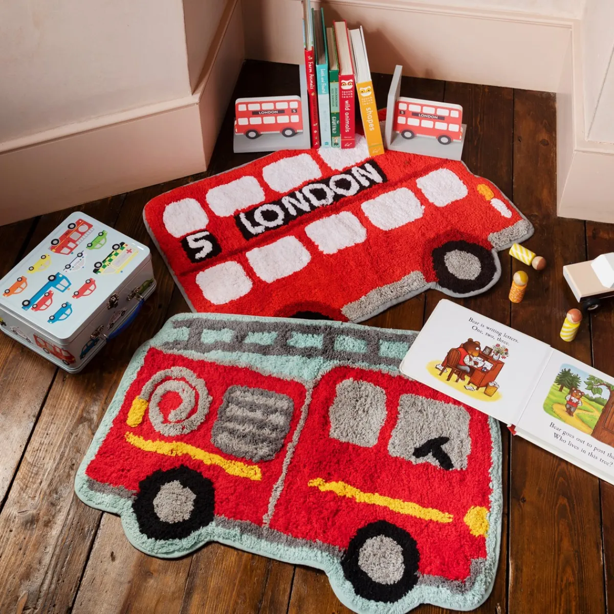 Hot Sass and Belle Fire Engine Red Rug