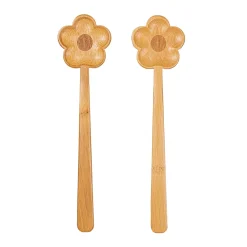 Sale Sass and Belle Flower Bamboo Salad Servers