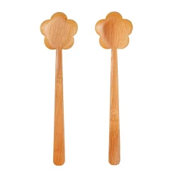 Sale Sass and Belle Flower Bamboo Salad Servers
