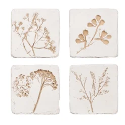 New Sass and Belle Flower Imprint Coasters - Set of 4