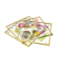 Sale Sass and Belle Flower Print Glass Coasters